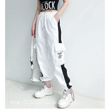 Load image into Gallery viewer, 2020 cargo pants summer women High waist pants loose joggers pants streetwear punk black capris trousers Korean Harem Pants
