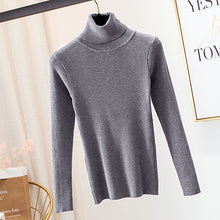 Load image into Gallery viewer, 2020 Autumn Winter Knitted Sweater Pullovers Turtleneck Sweater for Women Long Sleeve White Black Soft Female Jumper Clothing
