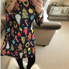 Load image into Gallery viewer, Large Sizes 2020 New Autumn Women Casual Long Sleeve Cute Christmas Tree Snowman Dresses Loose Plus Size Dress Vestidos 4XL 5XL
