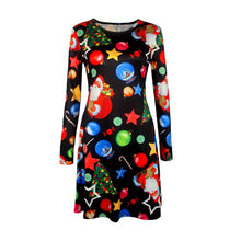 Load image into Gallery viewer, Large Sizes 2020 New Autumn Women Casual Long Sleeve Cute Christmas Tree Snowman Dresses Loose Plus Size Dress Vestidos 4XL 5XL
