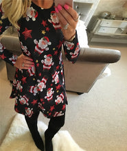 Load image into Gallery viewer, Large Sizes 2020 New Autumn Women Casual Long Sleeve Cute Christmas Tree Snowman Dresses Loose Plus Size Dress Vestidos 4XL 5XL
