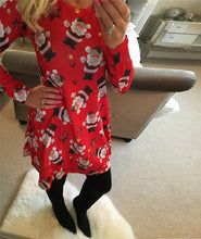 Load image into Gallery viewer, Large Sizes 2020 New Autumn Women Casual Long Sleeve Cute Christmas Tree Snowman Dresses Loose Plus Size Dress Vestidos 4XL 5XL
