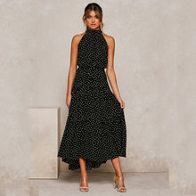 Load image into Gallery viewer, Summer Long Dress Polka Dot Casual Dresses Black Sexy Halter Strapless New 2020 Yellow Sundress Vacation Clothes For Women
