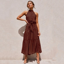 Load image into Gallery viewer, Summer Long Dress Polka Dot Casual Dresses Black Sexy Halter Strapless New 2020 Yellow Sundress Vacation Clothes For Women
