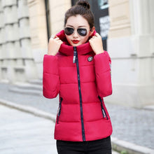 Load image into Gallery viewer, 2020 New Winter Parkas Women Jacket Hooded Thick Warm Short Jacket Cotton Padded Parka Basic Coat Female Outerwear Plus Size 5XL
