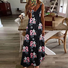 Load image into Gallery viewer, Women Dress Summer 2020 Casual Sleeveless Halter Solid Beach Long Dress Round Neck Sling Fashion Beach Clothes Plus Size 5XL
