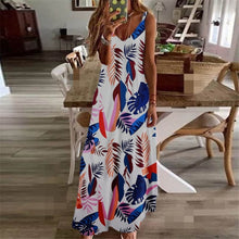 Load image into Gallery viewer, Women Dress Summer 2020 Casual Sleeveless Halter Solid Beach Long Dress Round Neck Sling Fashion Beach Clothes Plus Size 5XL
