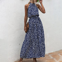 Load image into Gallery viewer, Summer Elegant Sexy beach long Dress Women 2020 Fashion Print Flowers Polka-dot strap Ladies Halter boho dress women vestidos
