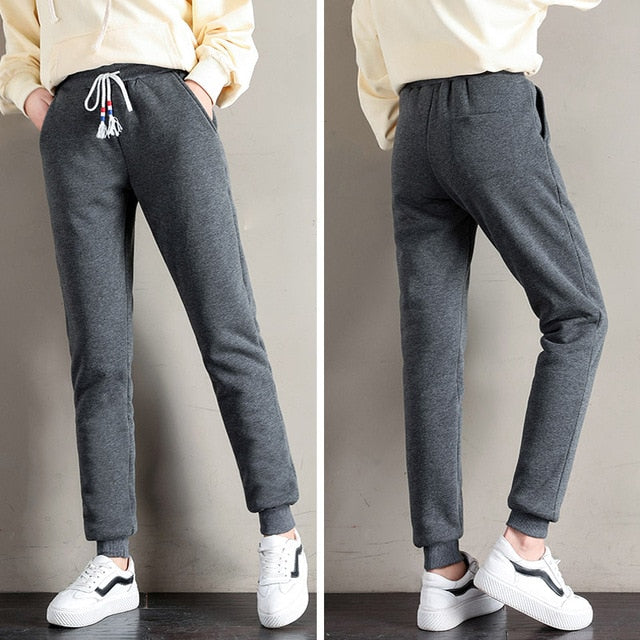 Women Winter Thick Lambskin Cashmere Pants Warm Female Casual Cotton Pants Loose Harlan Long Trousers Plus Size S-5XL 3XL 4XL