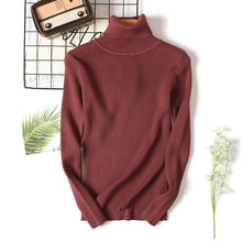 Load image into Gallery viewer, Winter autumn turtleneck Black Sweater Women Skinny Elastic Knitted Soft Pullover Sweater female Full korean fashion Pullovers
