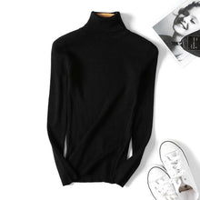 Load image into Gallery viewer, Winter autumn turtleneck Black Sweater Women Skinny Elastic Knitted Soft Pullover Sweater female Full korean fashion Pullovers
