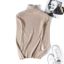 Load image into Gallery viewer, Winter autumn turtleneck Black Sweater Women Skinny Elastic Knitted Soft Pullover Sweater female Full korean fashion Pullovers
