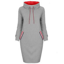 Load image into Gallery viewer, Dress Women Autumn Winter Sweatshirt Dress 6 Colors Slim Long Sleeves Turtleneck Drawstring Harajuku Hoodies Moletom Feminino Ez
